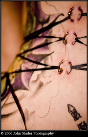 Pierced laced ribs corset