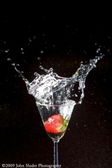 water drop test, strawberry